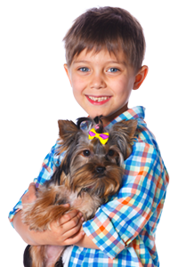 boy with pet